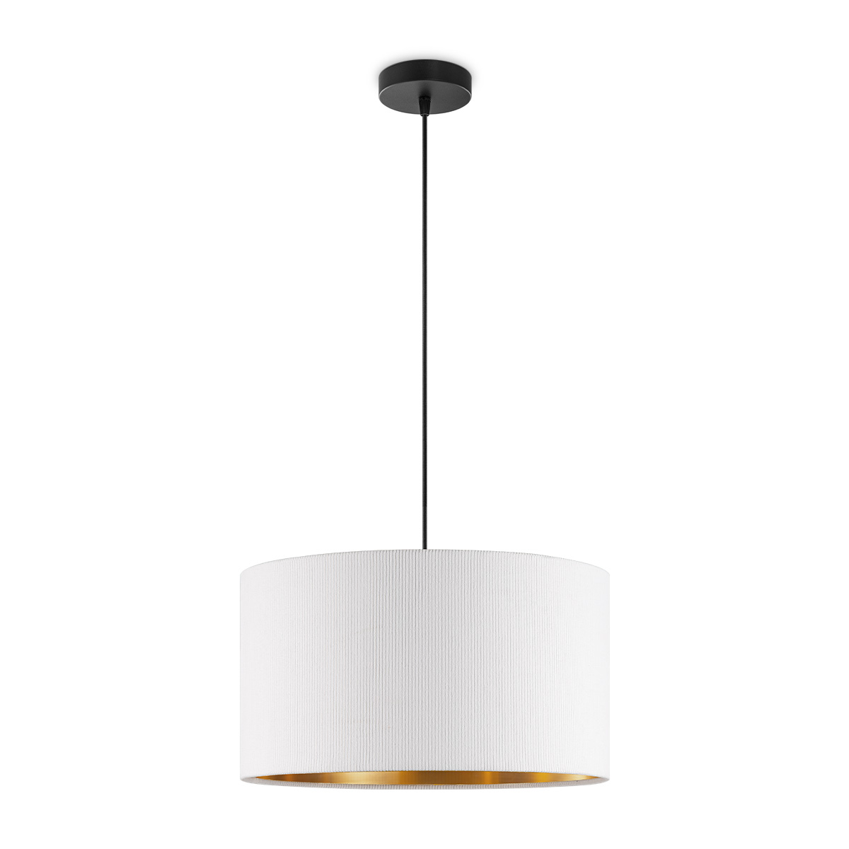 Scandinavische stijl Hanglamp - Corduroy Lampenkap - Cilinder - Wit - ø40 x 126 cm - E27 Fitting - Geschikt voor Woonkamers en slaapkamers - Inclusief 1 meter kabel